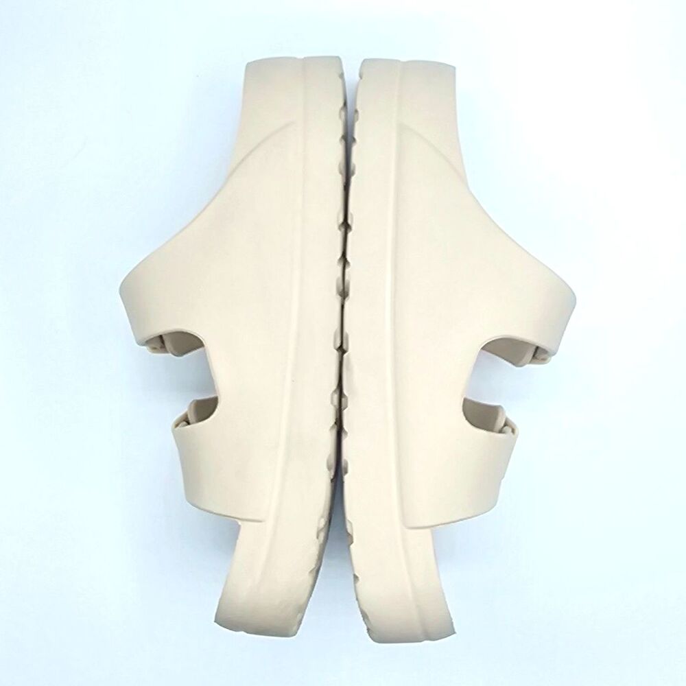 Women’s Cream Double Buckle Slides Size 39/8.5 Minimalist Comfort - Picture 6 of 11